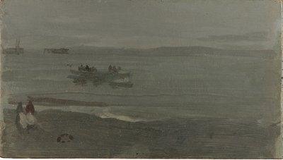 Blue and Silver - Boat Entering Pourville by James Abbott McNeill Whistler